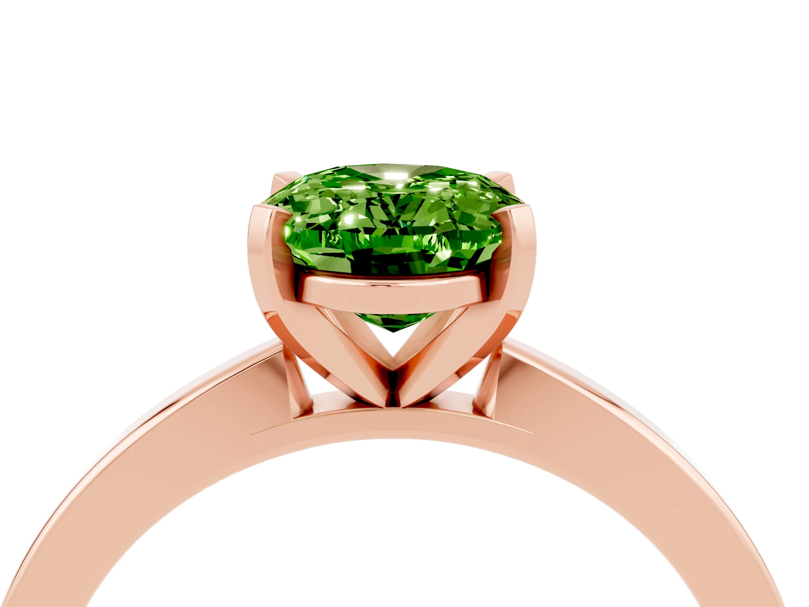 Rose gold Oval Cut Peridot Solitaire Engagement Ring with Classic Band and Four-Prong Setting_28
