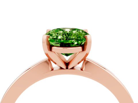 Rose gold Oval Cut Peridot Solitaire Engagement Ring with Classic Band and Four-Prong Setting_28