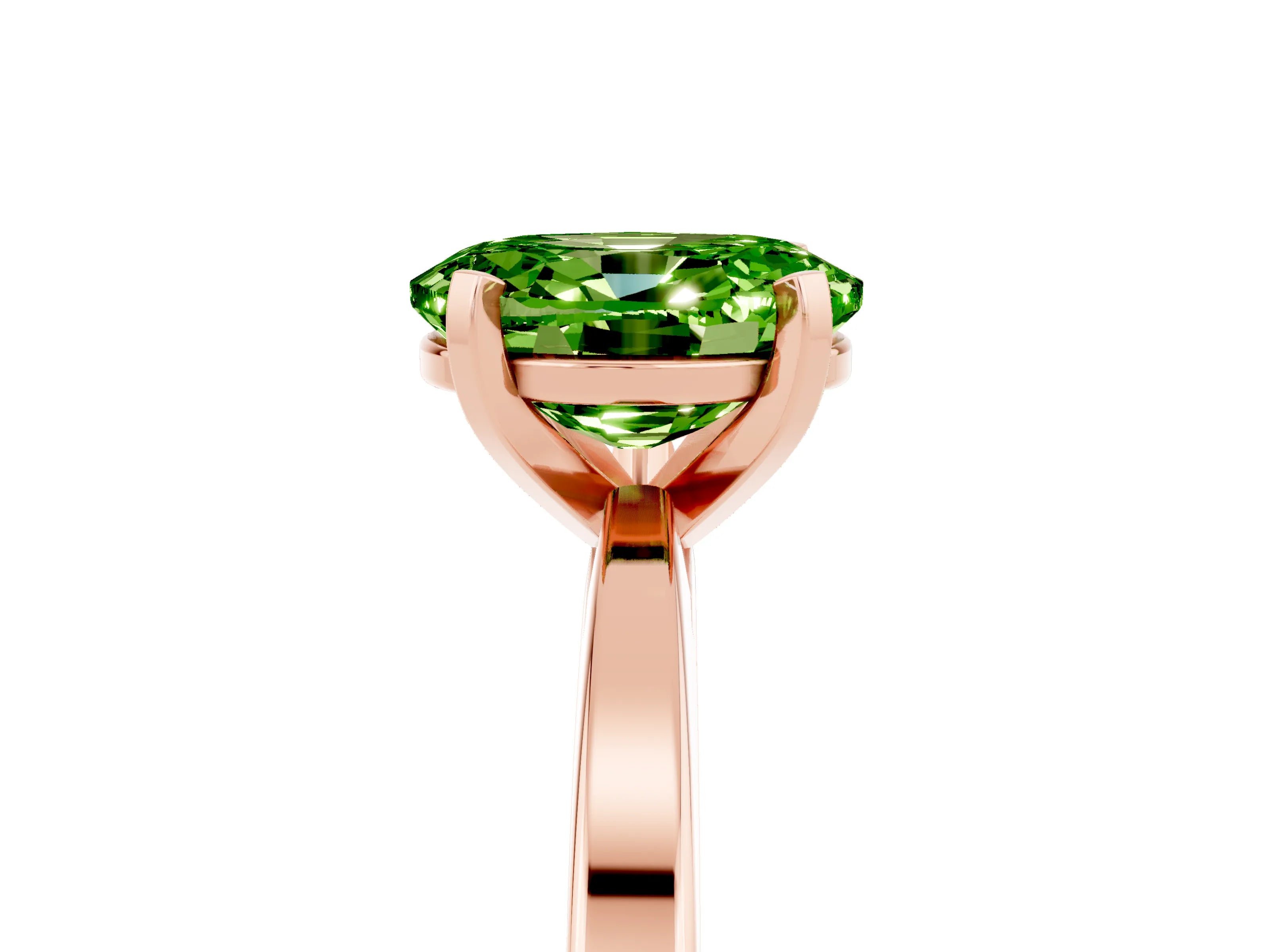 Rose gold Oval Cut Peridot Solitaire Engagement Ring with Classic Band and Four-Prong Setting_29
