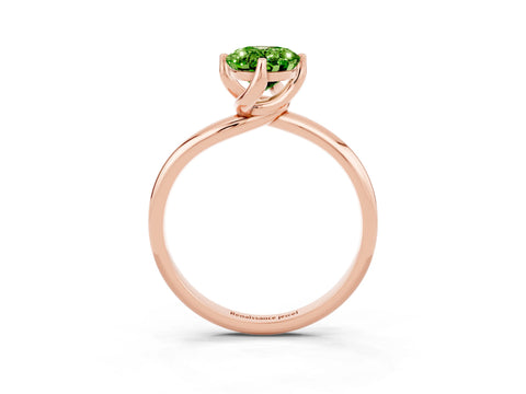Rose gold Oval Cut Peridot Solitaire Engagement Ring with Four-Prong Setting and Classic Band_15