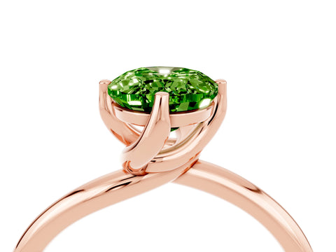 Rose gold Oval Cut Peridot Solitaire Engagement Ring with Four-Prong Setting and Classic Band_16