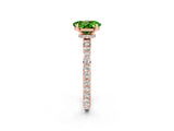 Rose gold Oval Cut Peridot Solitaire Engagement Ring with Pavé Band and Four-Prong Setting_2