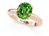 Rose gold Oval Cut Peridot Solitaire Engagement Ring with Round Band and Four-Prong Setting_1