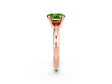 Rose gold Oval Cut Peridot Solitaire Engagement Ring with Round Band and Four-Prong Setting_2
