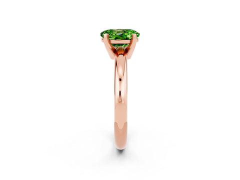 Rose gold Oval Cut Peridot Solitaire Engagement Ring with Round Band and Four-Prong Setting_2
