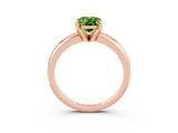 Rose gold Oval Cut Peridot Solitaire Engagement Ring with Round Band and Four-Prong Setting_3