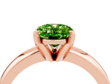 Rose gold Oval Cut Peridot Solitaire Engagement Ring with Round Band and Four-Prong Setting_4