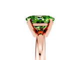 Rose gold Oval Cut Peridot Solitaire Engagement Ring with Round Band and Four-Prong Setting_5