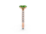 Rose gold Oval Cut Peridot Solitaire Pavé Band with Four-Prong Setting_2