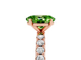 Rose gold Oval Cut Peridot Solitaire Pavé Band with Four-Prong Setting_5