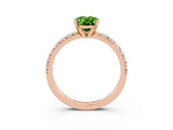 Rose gold Oval Cut Peridot Solitaire Pavé Engagement Ring with Round Band and Prong Setting_75