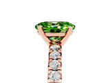 Rose gold Oval Cut Peridot Solitaire Pavé Engagement Ring with Round Band and Prong Setting_77