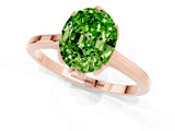 Rose gold Oval Cut Peridot Solitaire Ring with Flower Prong Setting and Classic Band_37