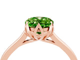 Rose gold Oval Cut Peridot Solitaire Ring with Flower Prong Setting and Classic Band_40