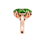 Rose gold Oval Cut Peridot Solitaire Ring with Flower Prong Setting and Classic Band_41
