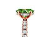 Rose gold Oval Cut Peridot Solitaire Ring with Pavé Band and Four-Prong Setting_17