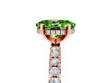 Rose gold Oval Cut Peridot Solitaire Ring with Round  Pavé Band and Four-Prong Setting_49