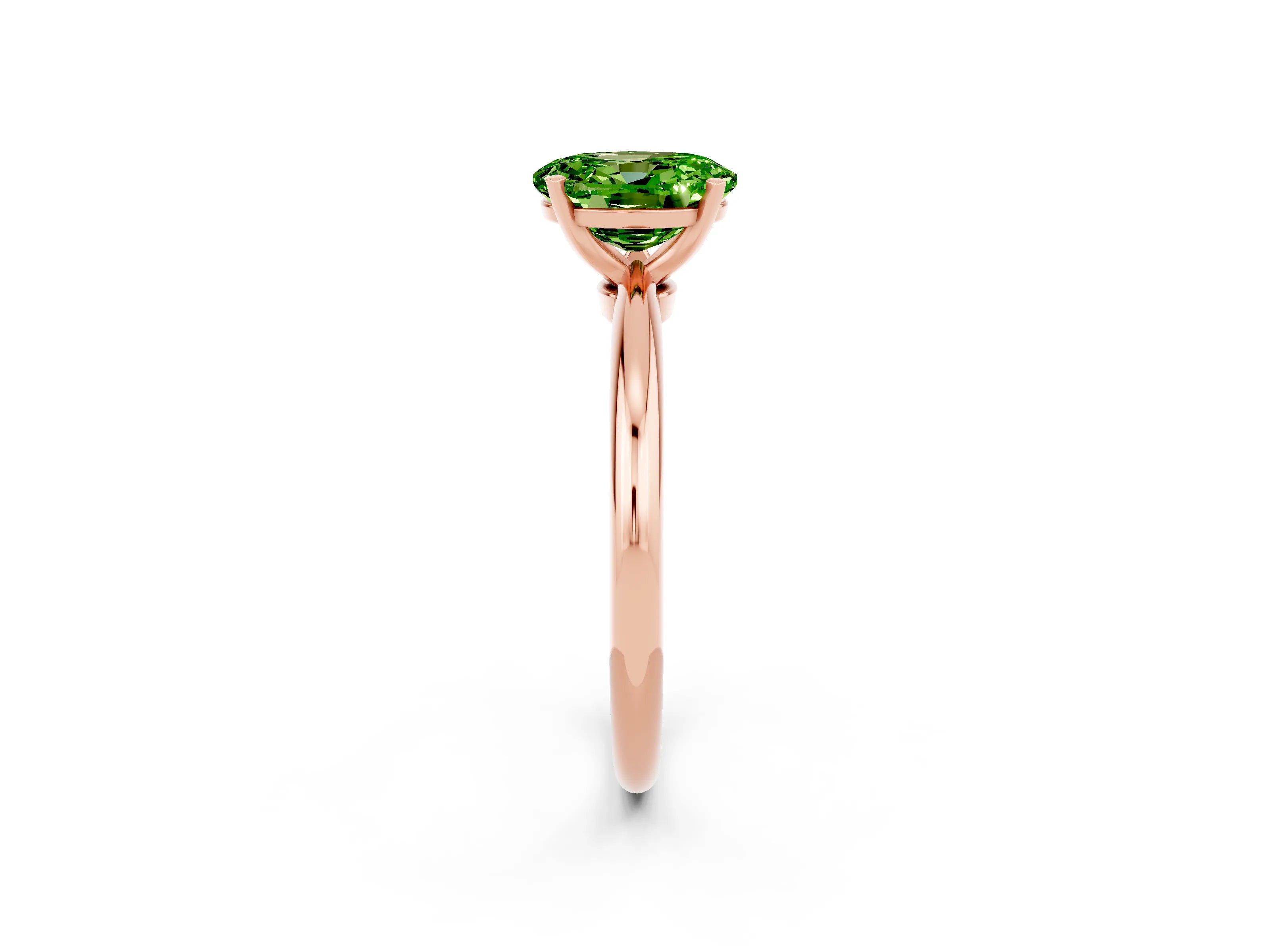 Rose gold Oval Cut Peridot Solitaire Ring with Six-Prong Setting and Classic Band_2