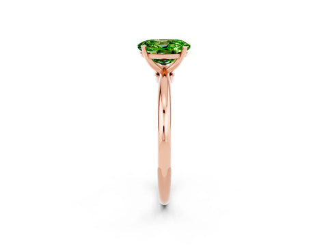 Rose gold Oval Cut Peridot Solitaire Ring with Six-Prong Setting and Classic Band_2