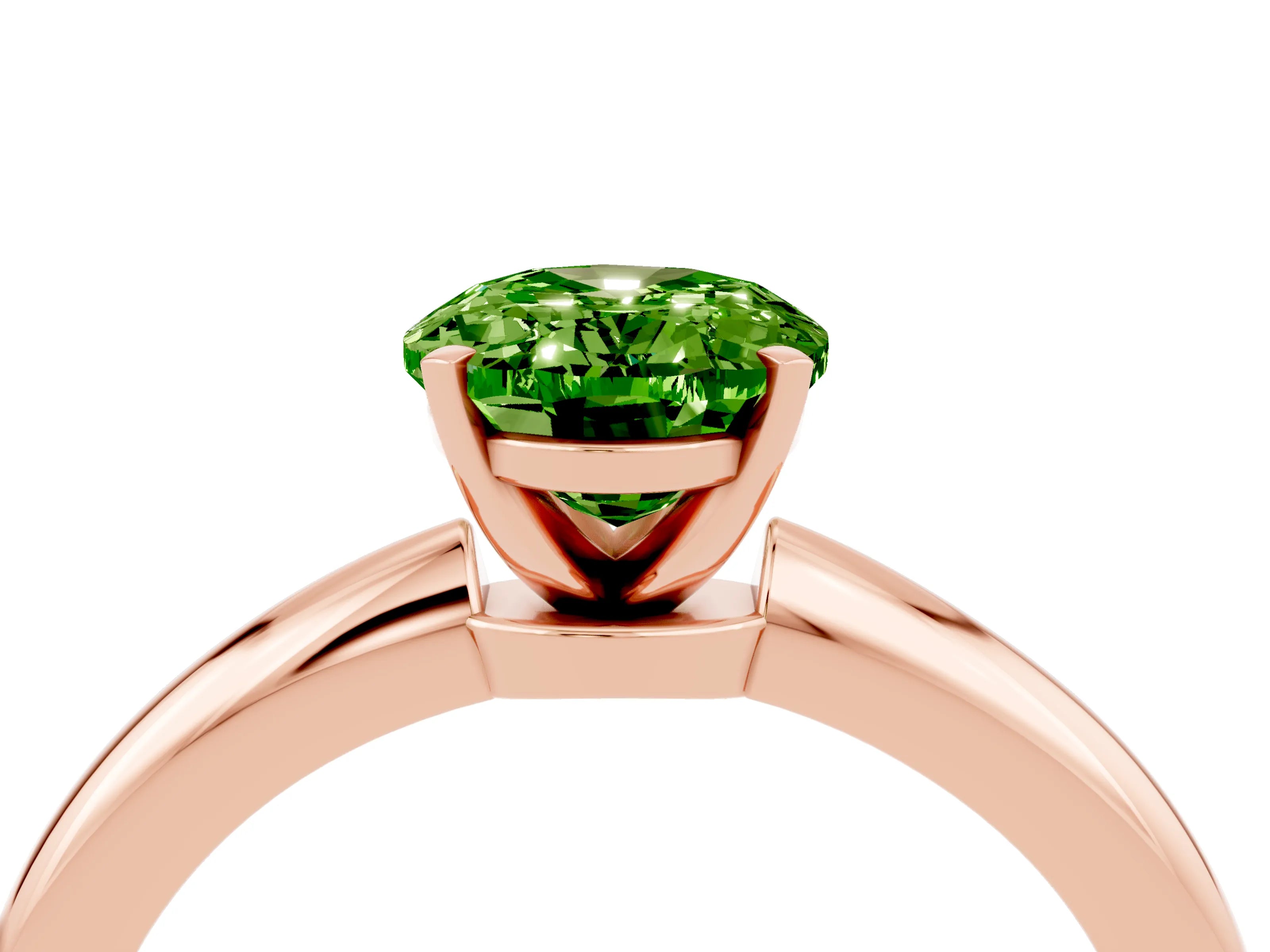 Rose gold Oval Cut Peridot Solitaire Ring with Six-Prong Setting and Classic Band_4