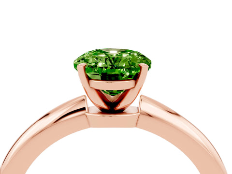 Rose gold Oval Cut Peridot Solitaire Ring with Six-Prong Setting and Classic Band_4