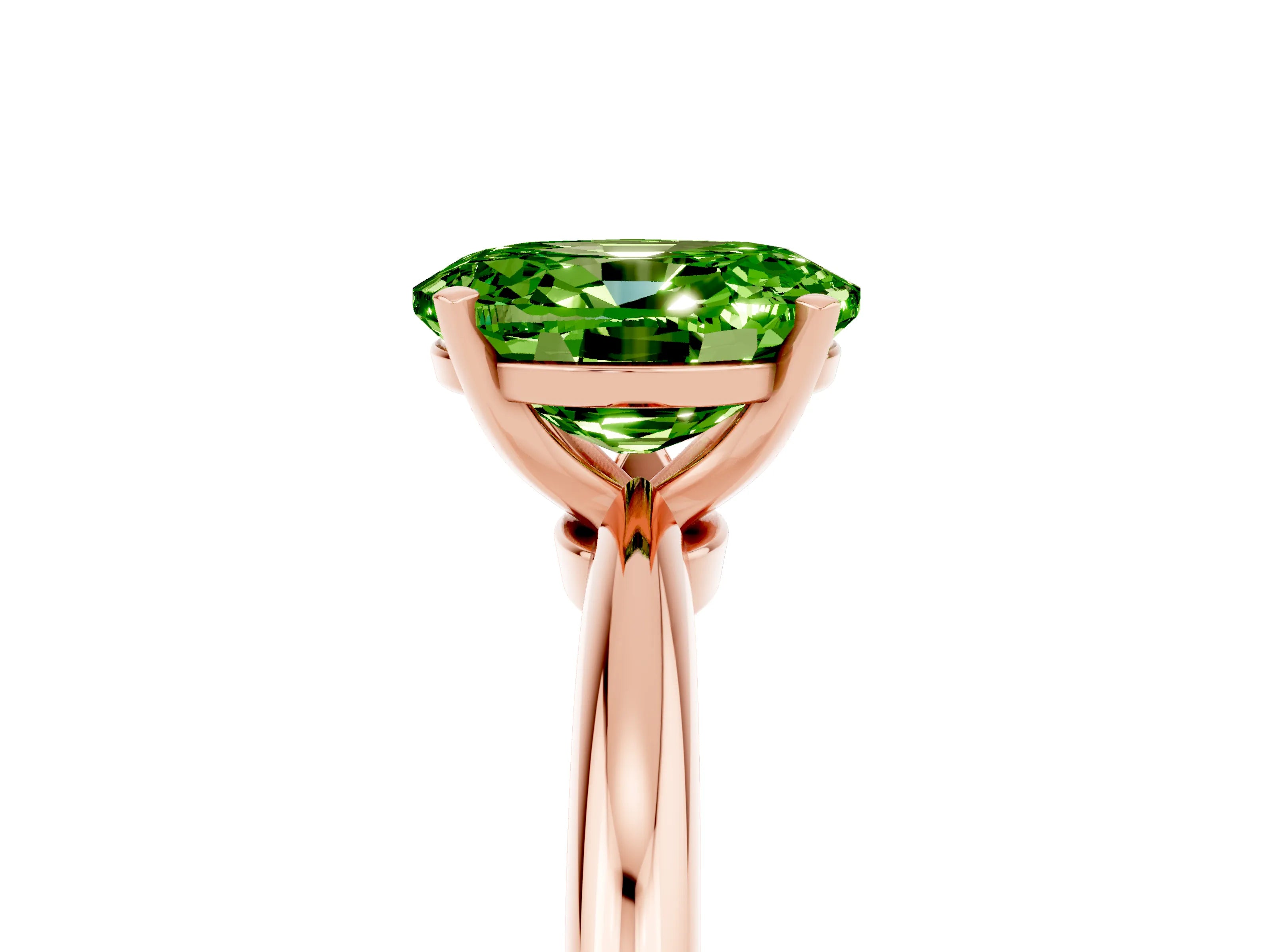 Rose gold Oval Cut Peridot Solitaire Ring with Six-Prong Setting and Classic Band_5