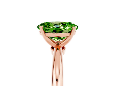 Rose gold Oval Cut Peridot Solitaire Ring with Six-Prong Setting and Classic Band_5