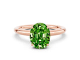 Rose gold Oval Cut Peridot Solitaire Ring with Thin Band and Four-Prong Setting_12