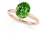 Rose gold Oval Cut Peridot Solitaire Ring with Thin Band and Four-Prong Setting_13