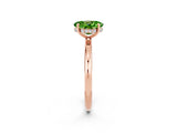 Rose gold Oval Cut Peridot Solitaire Ring with Thin Band and Four-Prong Setting_14