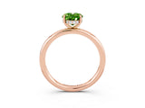Rose gold Oval Cut Peridot Solitaire Ring with Thin Band and Four-Prong Setting_15