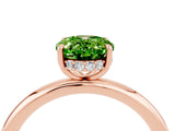 Rose gold Oval Cut Peridot Solitaire Ring with Thin Band and Four-Prong Setting_16