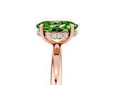 Rose gold Oval Cut Peridot Solitaire Ring with Thin Band and Four-Prong Setting_17