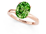 Rose gold Oval Cut Peridot Solitaire Ring with Thin Band and Prong Setting_13