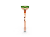 Rose gold Oval Cut Peridot Solitaire Ring with Thin Band and Prong Setting_14