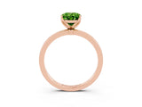 Rose gold Oval Cut Peridot Solitaire Ring with Thin Band and Prong Setting_15