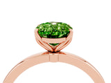 Rose gold Oval Cut Peridot Solitaire Ring with Thin Band and Prong Setting_16