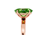 Rose gold Oval Cut Peridot Solitaire Ring with Thin Band and Prong Setting_17