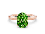 Rose gold Oval Cut Peridot Solitaire Ring with Thin Band and Prong Setting_24
