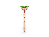 Rose gold Oval Cut Peridot Solitaire Ring with Thin Band and Prong Setting_26