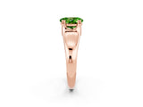 Rose gold Oval Cut Peridot Solitaire Ring with Wide Band and Prong Setting_2