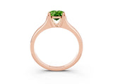 Rose gold Oval Cut Peridot Solitaire Ring with Wide Band and Prong Setting_3