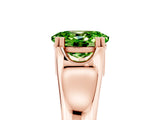 Rose gold Oval Cut Peridot Solitaire Ring with Wide Band and Prong Setting_5
