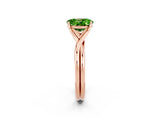 Rose gold Oval Cut Peridot Solitaire Twist Band Prong Setting Ring_38