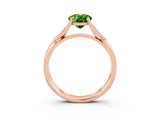 Rose gold Oval Cut Peridot Solitaire Twist Band Prong Setting Ring_39