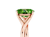 Rose gold Oval Cut Peridot Solitaire Twist Band Prong Setting Ring_41