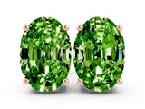 Rose gold Oval Cut Peridot Stud Earrings_30