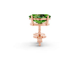 Rose gold Oval Cut Peridot Stud Earrings_32