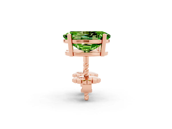 Rose gold Oval Cut Peridot Stud Earrings