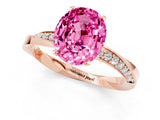 Rose gold Oval Cut Pink Sapphire Engagement Ring with Side Stone Accents and Four-Prong Setting_61